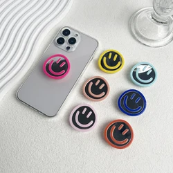1pcs Happy Expression Socket Talk Grip Color Acrylic Pphone Stand Acrylic Mirror Stand Desktop Foldable Phone Grip