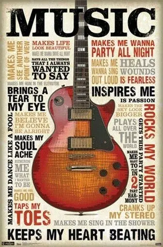 ELECTRIC GUITAR POSTER Amazing Inspirational Quotes RARE HOT NEW 24x36