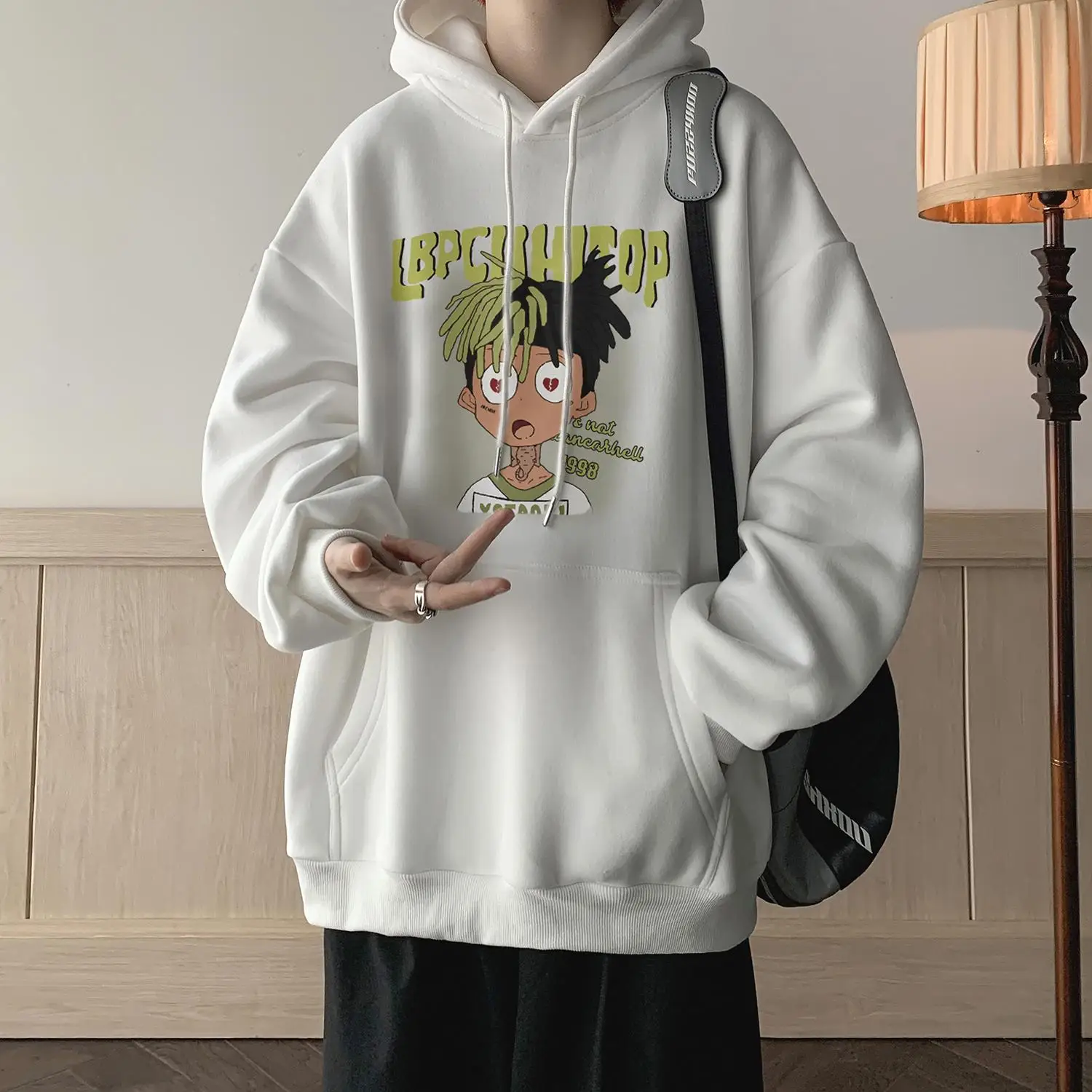 

Youthful Hoodie Sweatirt Men's Spring Autumn American Retro Oversize Top Quali Fabric Print Casual Comfortable Fit