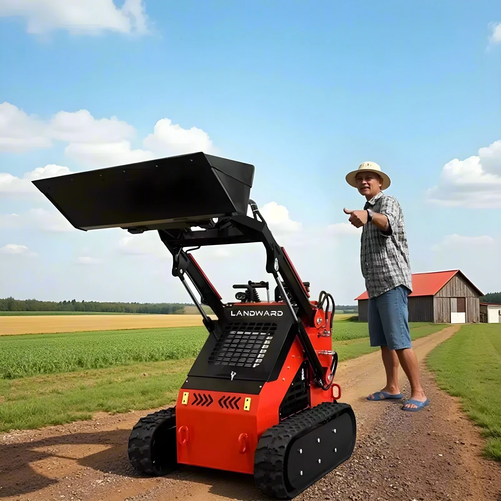 Мини-погрузчик с бортовым поворотом, колеса двигателя EPA, гусеничное ведро, бесплатный официальный после многофункциональных насадок для мини-погрузчиков, настройка