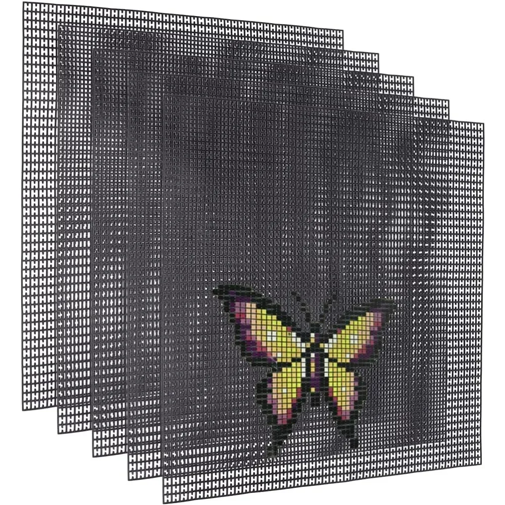 5 Stück Sicherungsperlen-Leinwand, schwarz, quadratisch, PegBoard, Snappix-Leinwand für Perlen, Netzblätter für Perlen, Basteln, Dekore, DIY, 30,5 x 30,5 cm