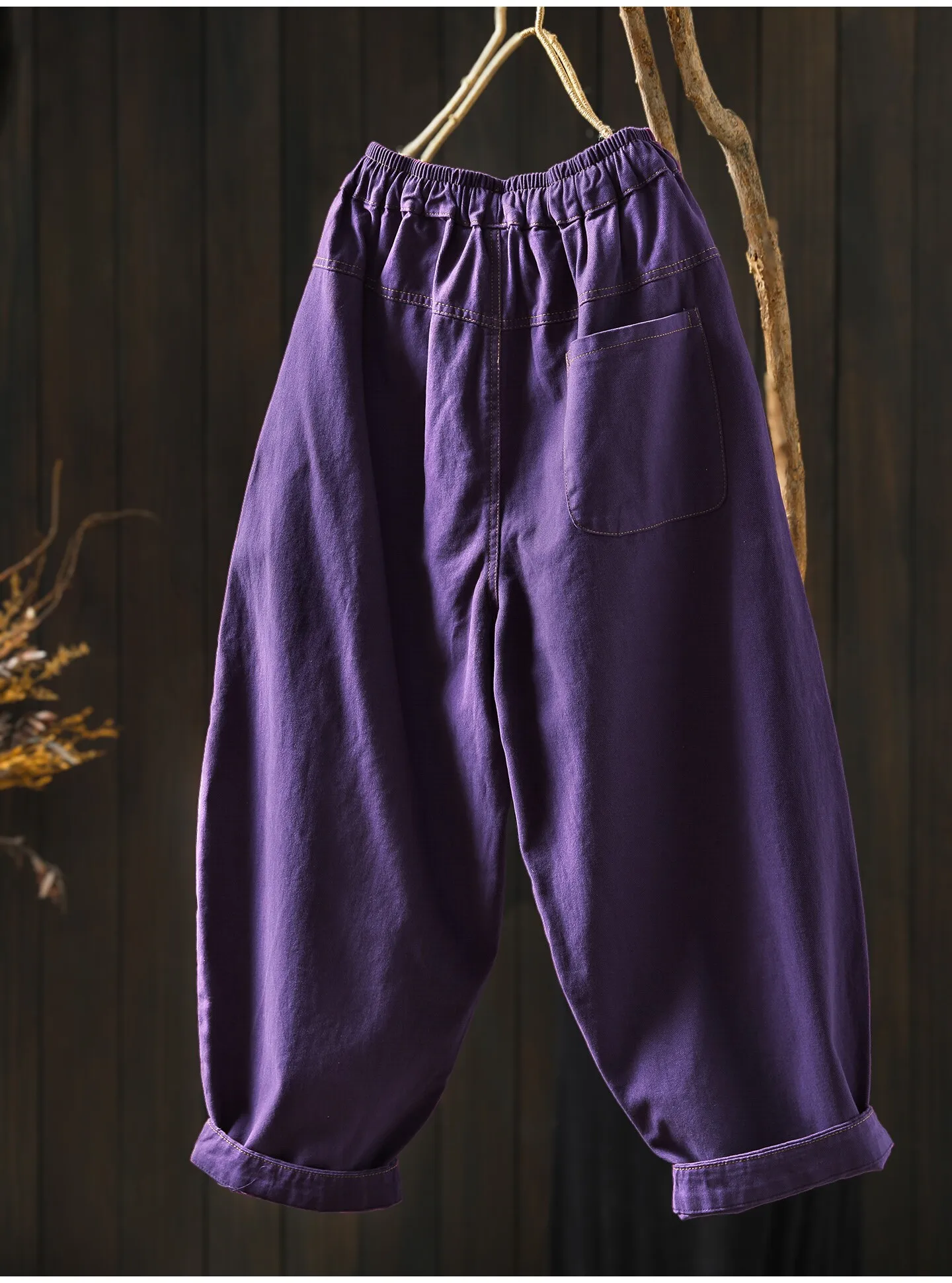 Women Autumn Japan Style Solid Color Cotton Harem Pants Vintage Mori Girl Lace Up Waist Casual Loose Straight Pants Trousers