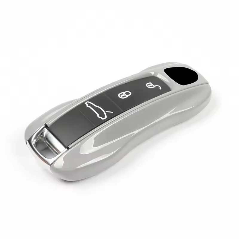 Matt Gray Key Case For Porsche Macan Porsche Panamera Cayenne 918 Spyder Carrera 911 991 Remote Key Cover Replace Protect Fob