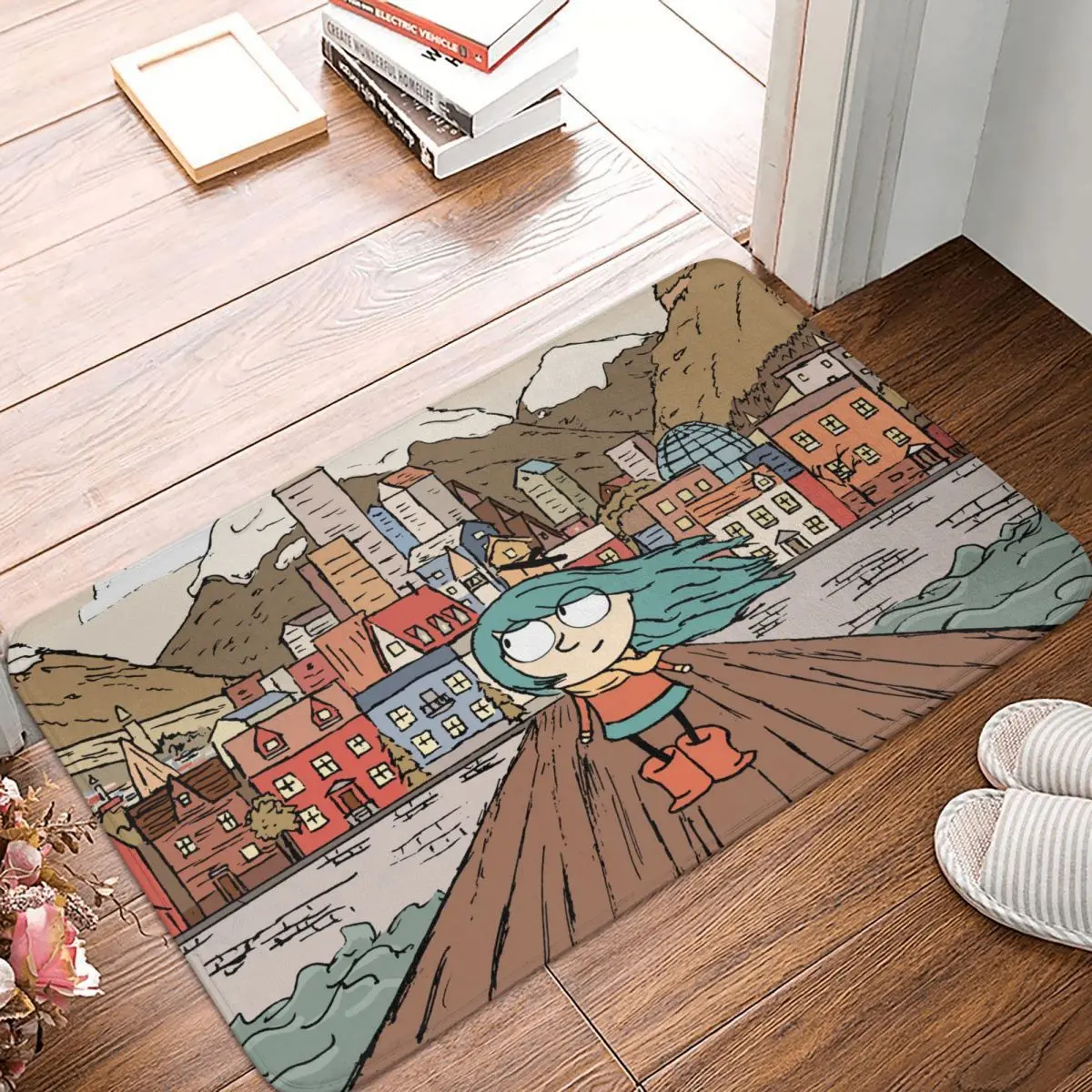 Hilda Frida David Cartoon Serials Bath Mat Drawing Doormat Living Room Carpet Entrance Door Rug Home Decoration