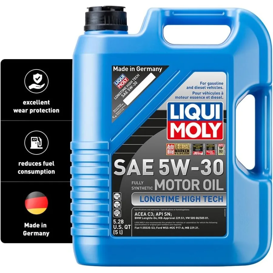 

Longtime High Tech SAE 5W30 Fully Synthetic Engine Oil for HighPerformance Vehicles 5 L Bottle Ideal for Extreme Temperature Co