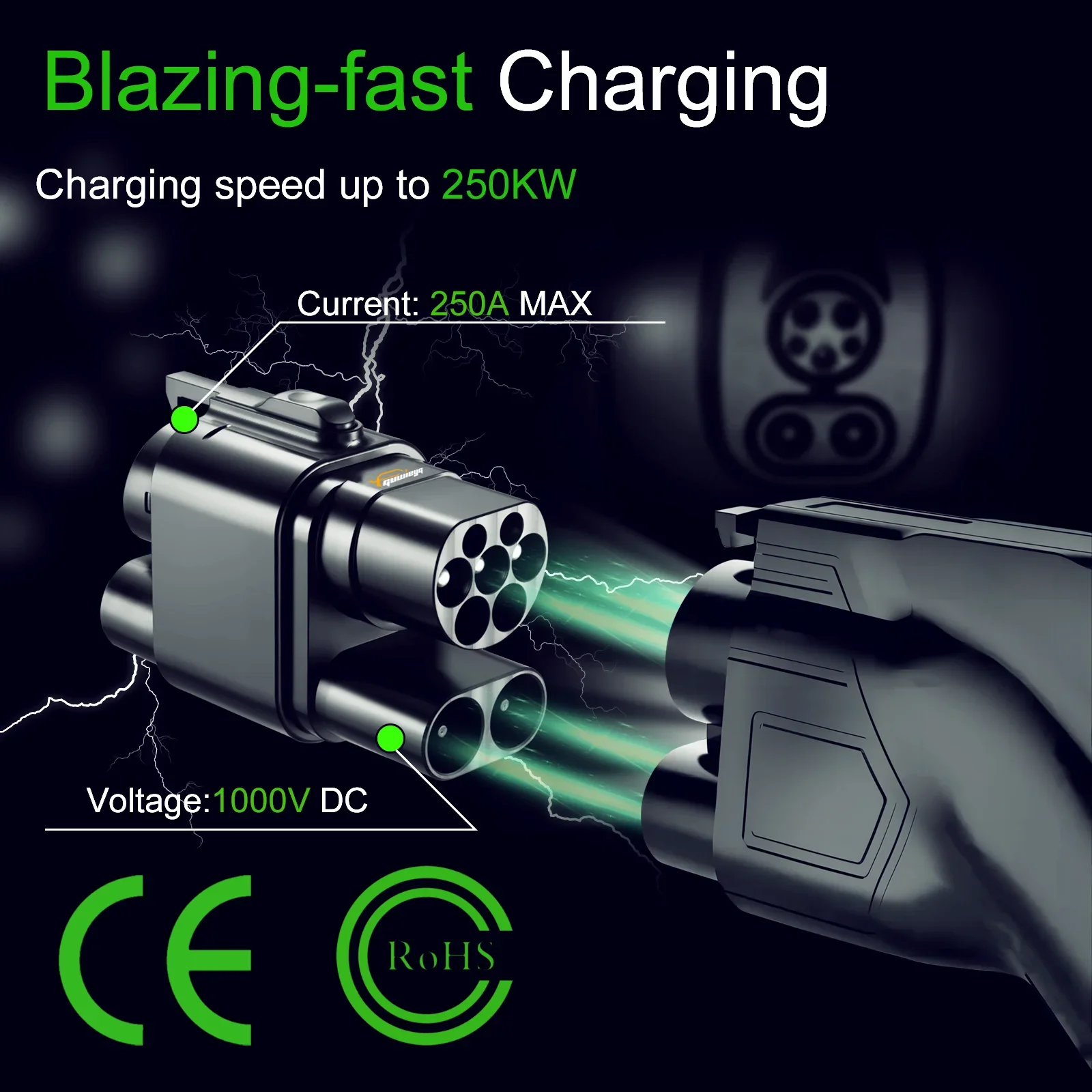 CCS combo 2 to CCS combo 1 Electric Vehicle Charger Adapter , 250A AC DC Fast CCS1 to CCS2 EV Charging Adaptor