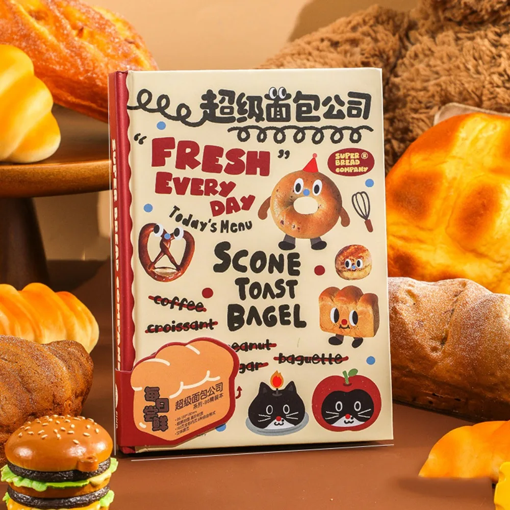 

Bread Hardcover Schedule Planner Notebook INS Thicken B6 Notebook Planner Cute Portable Diary Notepad Stationery