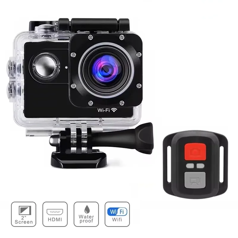 4K Action Camera 1080P 30FPS WiFi 2.0' 170D Underwater Waterproof Helmet Video Recording Sports Camera Outdoor Mini Cam
