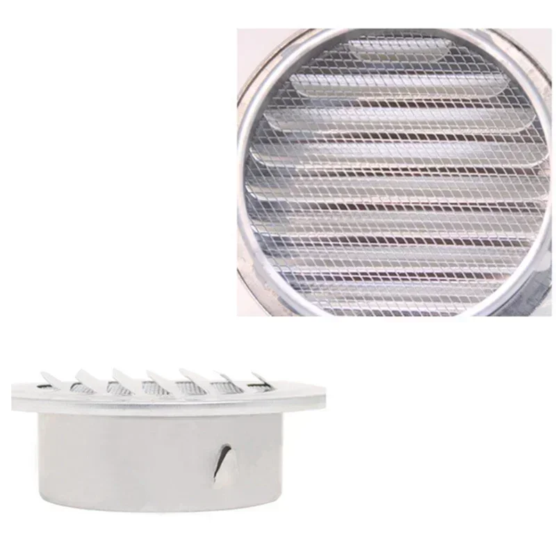 HVAC Ventilation Flat 80/100/120/160mm Stainless Steel Round Louver Air Vent Grille Ceiling Outlet Mesh High quality