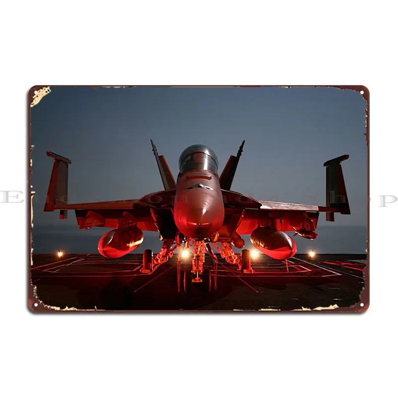 F18 Super Hornet Fighter Metal Plaque Classic Party Kitchen Pub Designer Tin Sign Poster