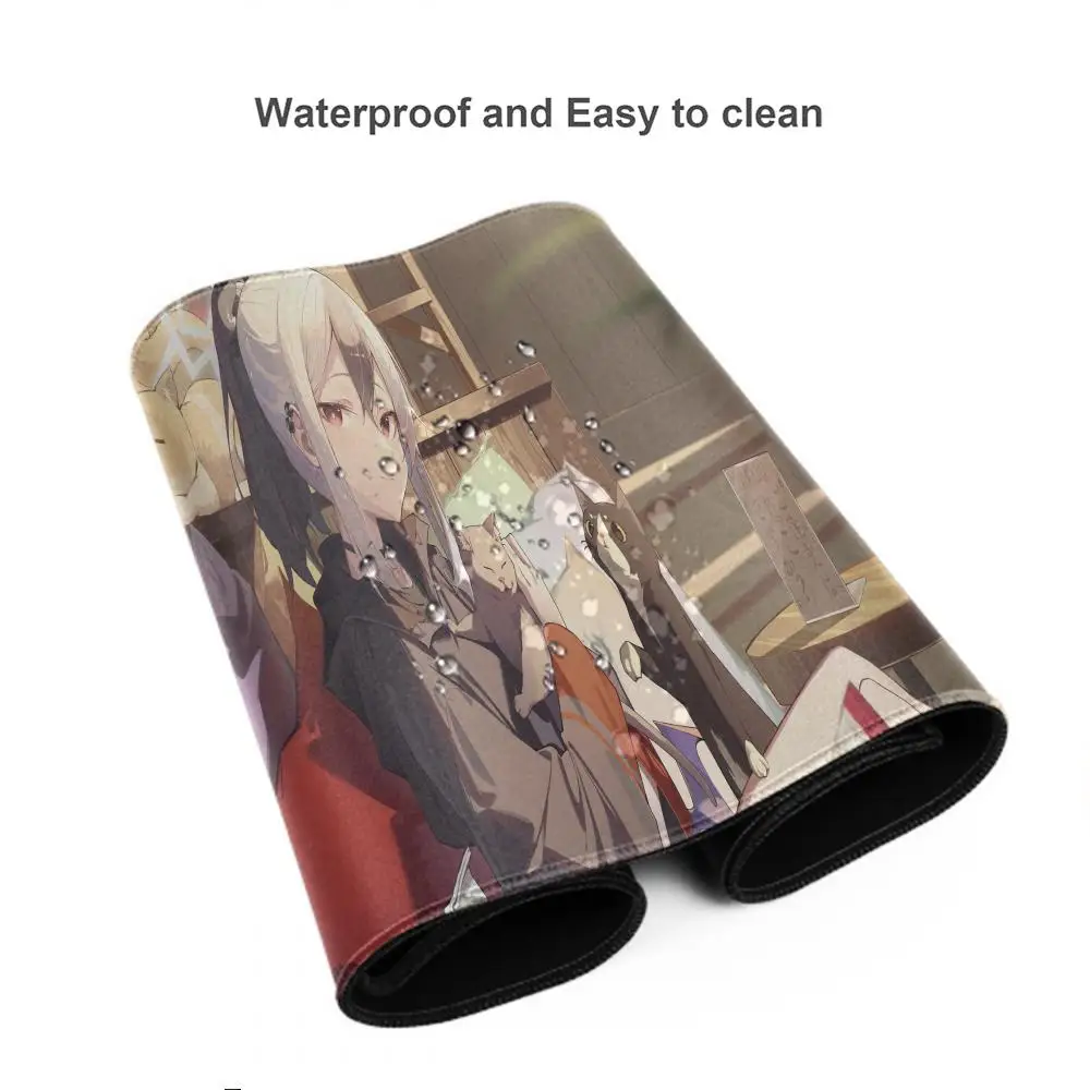 لوحة ماوس ألعاب رائعة Onikata Kayoko Blue Archive لوحة ماوس ألعاب كبيرة مع حافة قفل لوحة مفاتيح الكمبيوتر الجدول حصيرة مكتبية