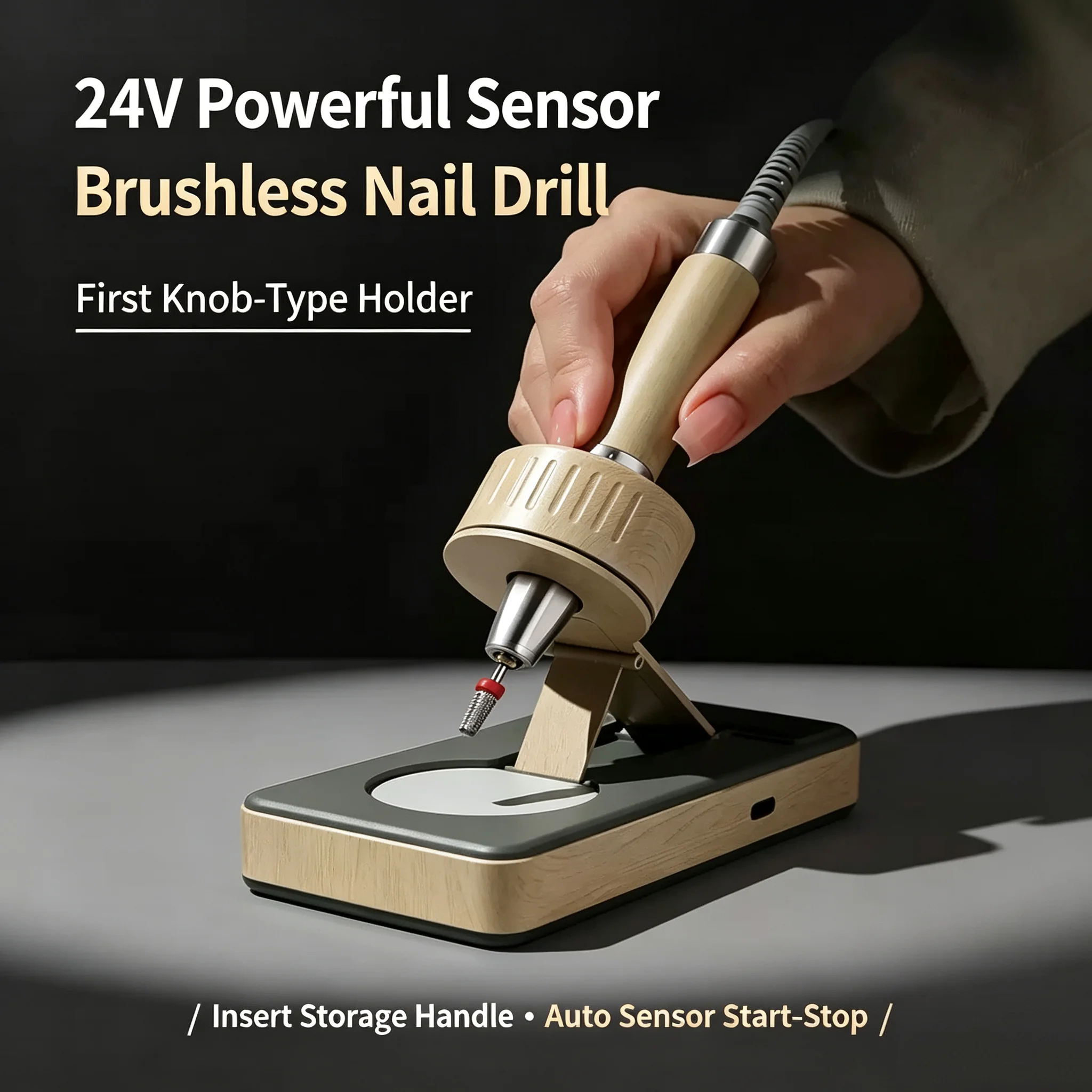 New Rechargeable Silent Brushless Electric Nail Drill Machine Professional Salon Use For Nail Removal Dead Skin Manicure Polishi