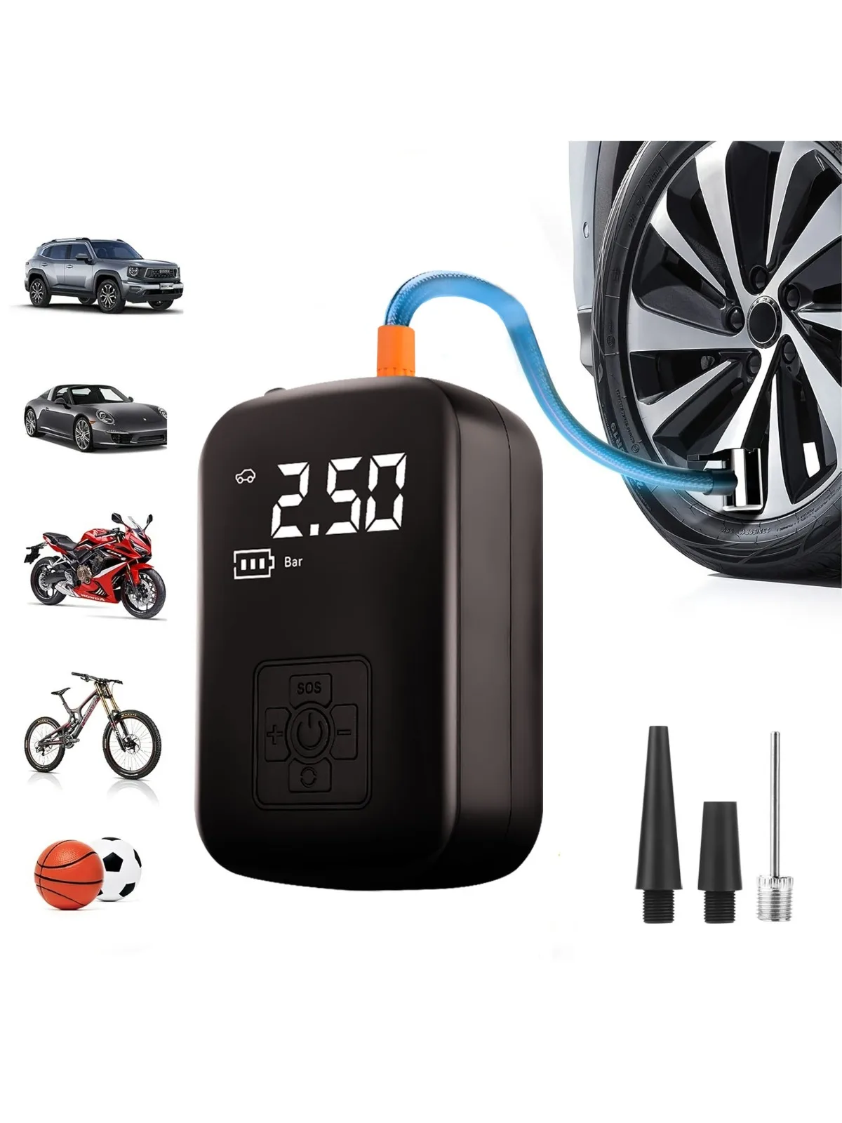 AliExpress NONE Mini Car Electric Air Pump Portable Wireless Charge Car Pump Tire Inflator Air Compressor Suitable for Car Motorcycle Bike Ball