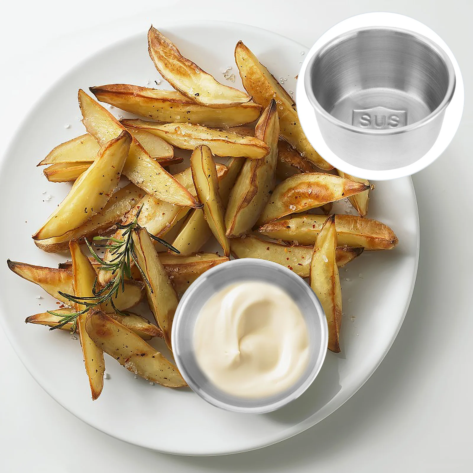 

12pcs Stainless Steel Sauce Cups Mini Dipping Bowls For Condiments Seasoning Containers Small Sauce Dishes Reusable