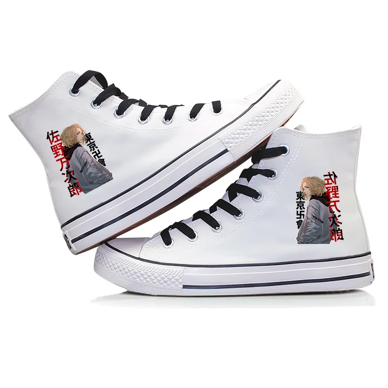 Anime Tokyo Revengers Sano Manjiro scarpe Cosplay uomo Hanagaki Takemichi scarpe alte di tela Casual allacciatura coppia scarpe basse donna