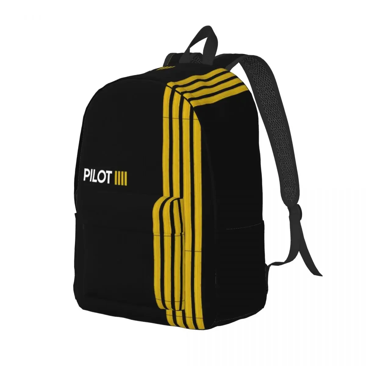 Pilot Captain Stripes Travel Canvas Backpack Women Men School Laptop Bookbag Aviation Airplane College Student Daypack Bags