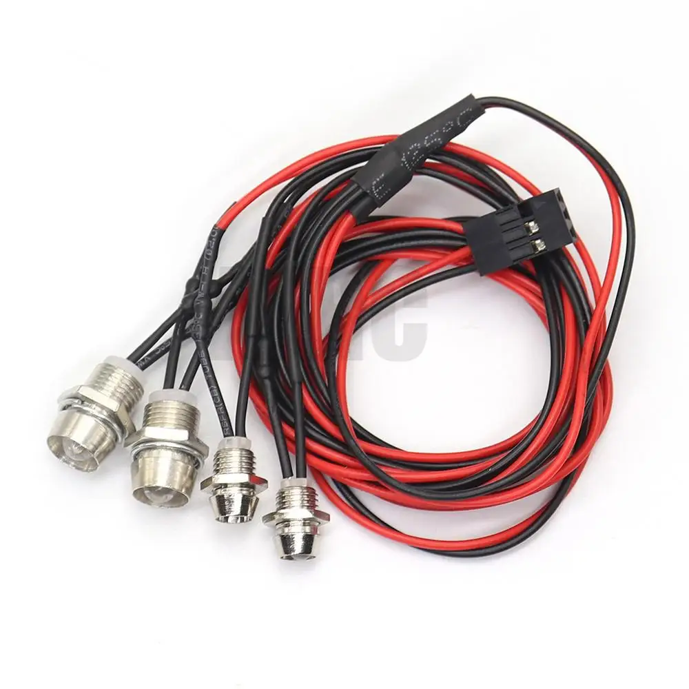 AJRC 4/6/8 LED lumières couleur rouge blanc pour 1:10 RC voiture Tamiya HSP HPI RC Rock chenille axiale SCX10 D90 D110