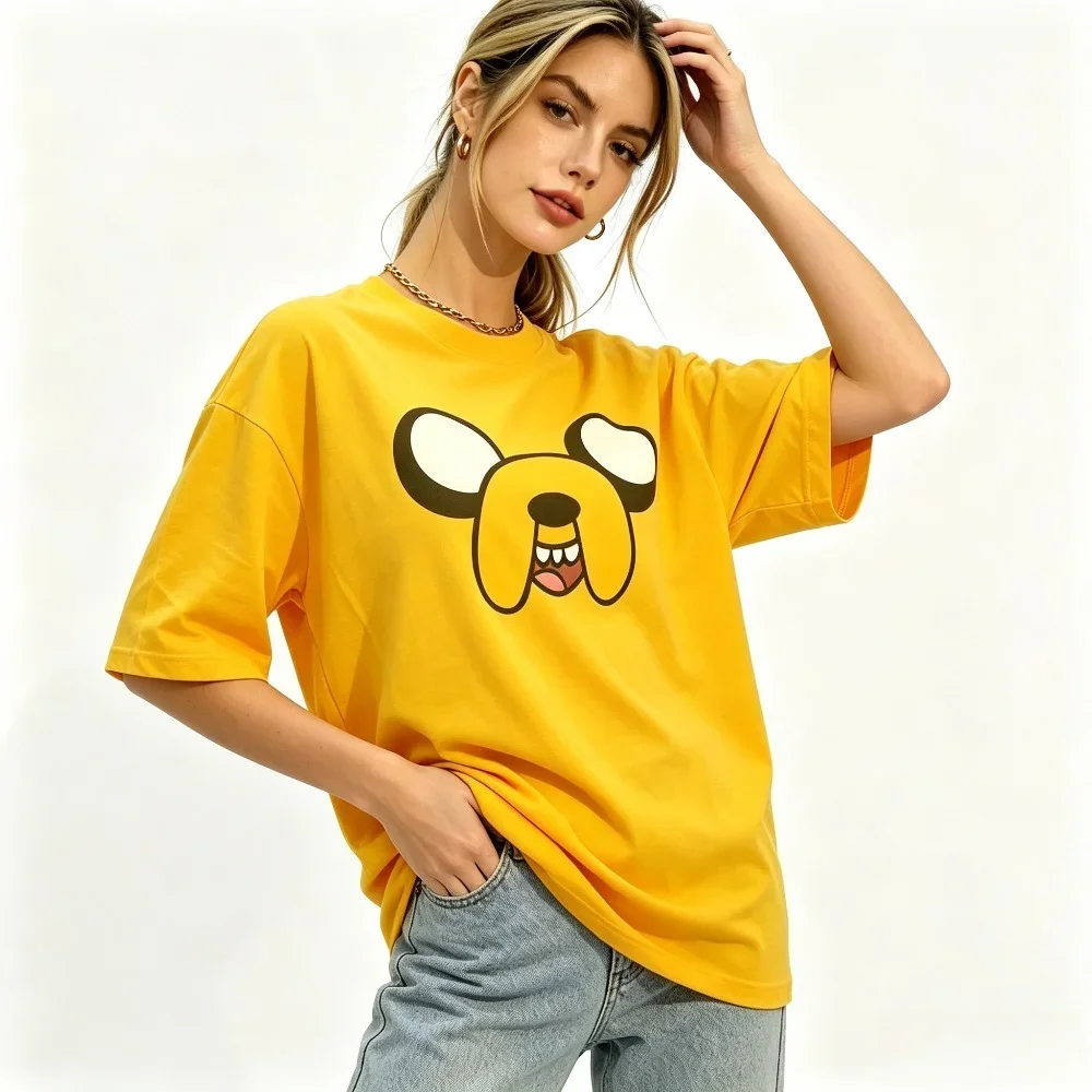 2026 Explorer Treasure Jake Printed Face Short-Sleeved T-Shirt Casual Loose Round-neck Men's Women's Top Matching Family Outfits