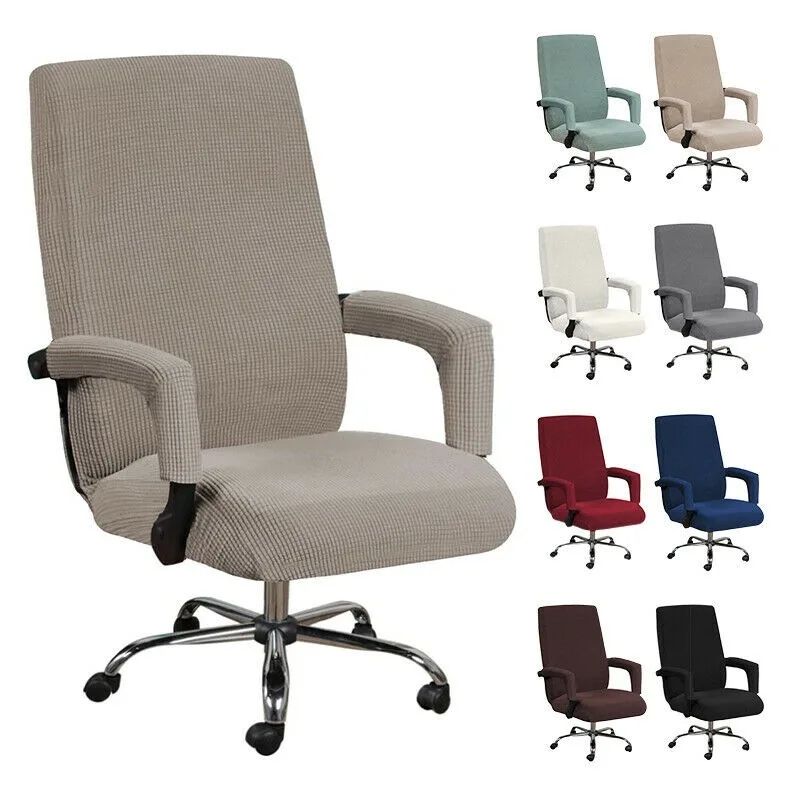 Modern Spandex Anti-dirty Computer Chair Cover Elastic Boss Office Chair Cover Easy Washable Removable with 2pcs Armrest Cover