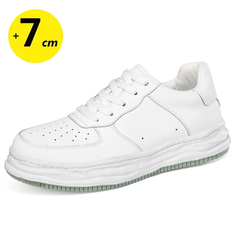 7cm Elevator Shoes Men Women Lifting Board Shoes Platform Sneakers with Thick Sole & Hidden Height Increase Sports Casual Shoes