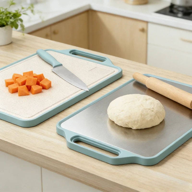 

Double-Sided Cutting Board Stainless Steel Cutting Board and Antibacterial Cutting Board Kitchen Mold Resistant Food Grade