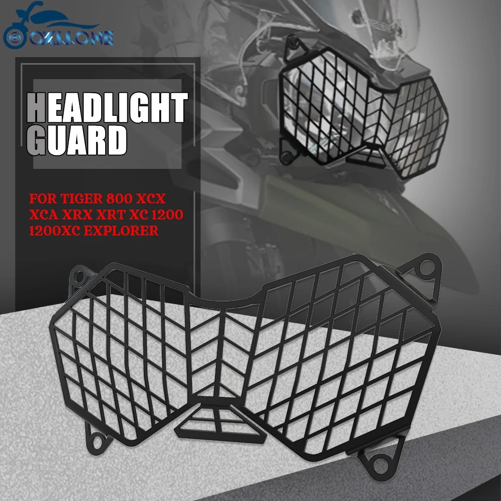 

Motorcycle Headlight Headlamp Grille For Tiger 800 XCX XCA XRX XRT XC 1200 1200XC Explorer Shield Guard Lamp Cover Protector