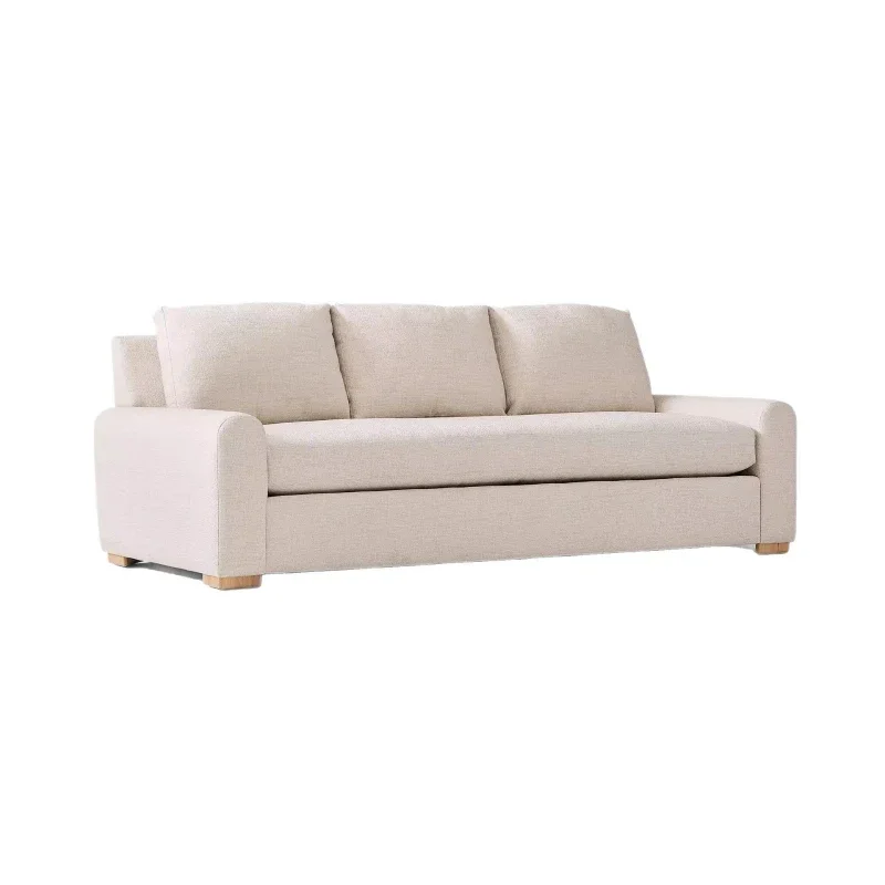 

fabric sofa, Nordic small apartment straight three-person sofa
