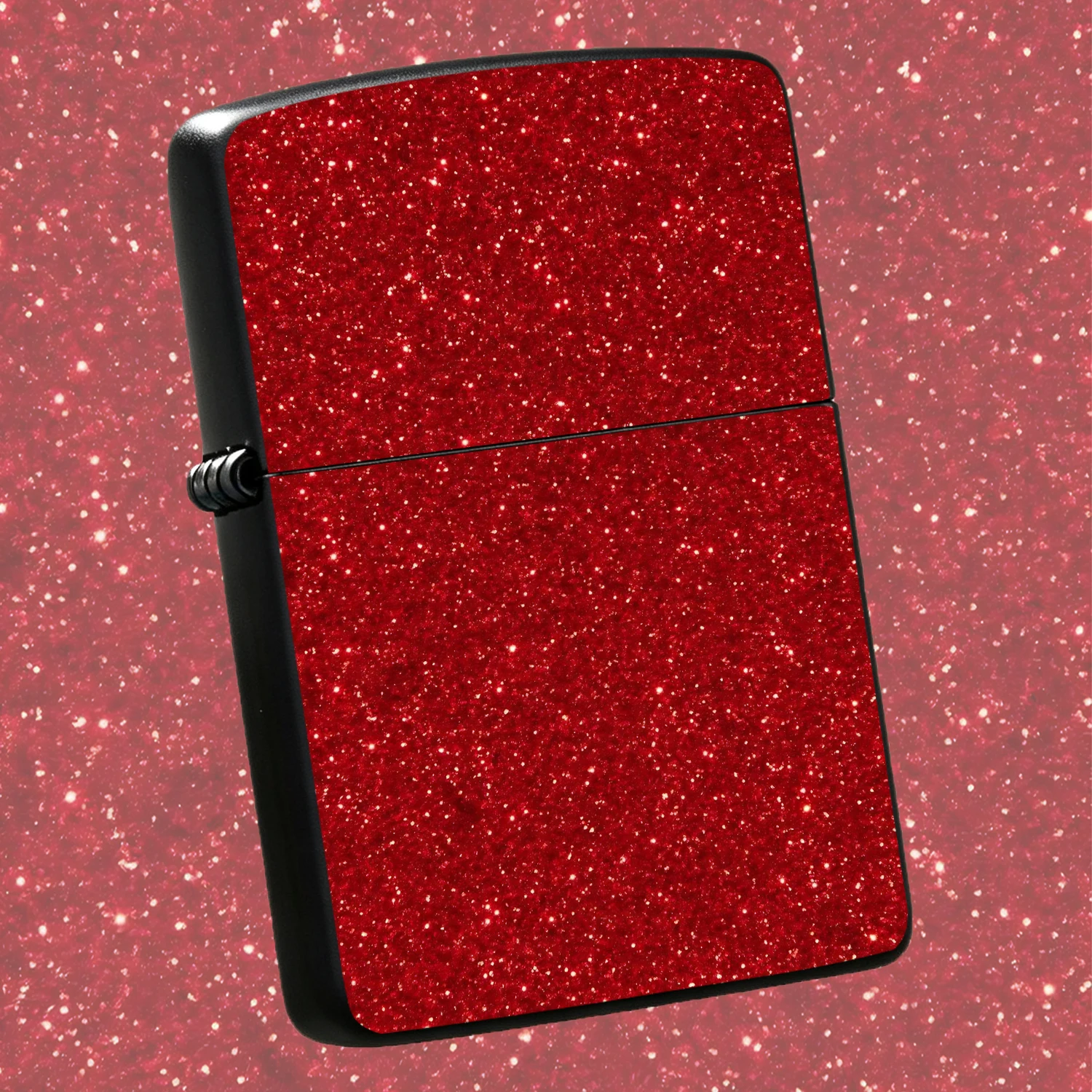 Vibrant Red Glitter Decorated Portable Lighter, Smooth Reliable Ignition, Exquisite Sparkling Texture, Ideal For Daily Carry, Home Use, Outdoor Activities, Holiday Gatherings, Festive Gift Gifting, Thoughtful Present For Family Friends And