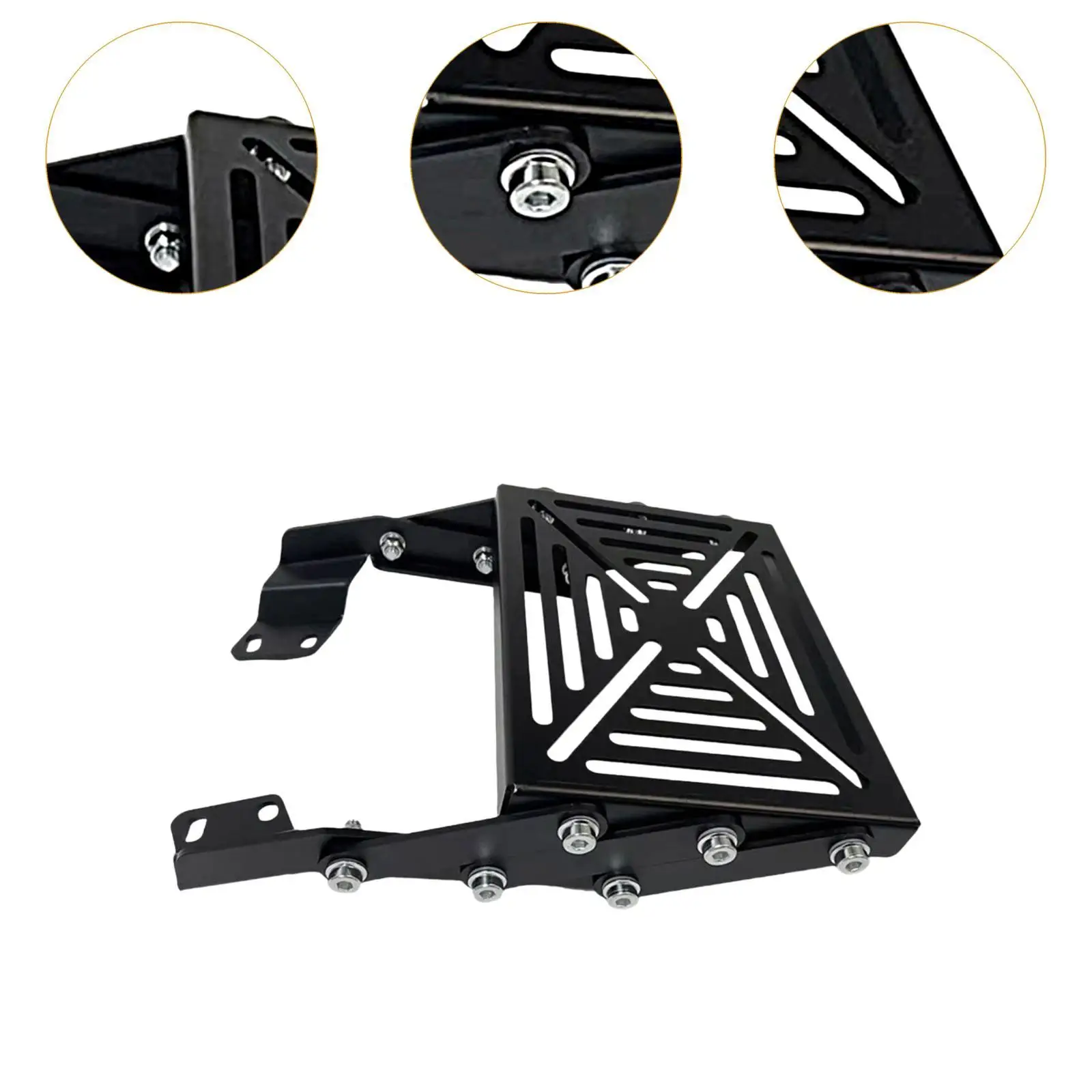Carbon Steel Motorcycle Trunk Rail Rack Black Matte Rear Carrier Shelf for Y15 Outdoor Riding Storage Net