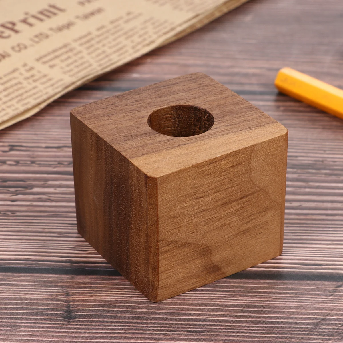 

1pc Wooden Pen Holder Natural Desktop Organizer For Pencils Pens Cosmetics Chopsticks Stationery Storage Desk Accessories