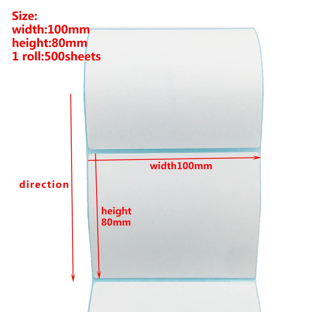 Waterproof Width 100mm  Blank White Direct Print Thermal Paper Sticker for Bar code Label Price Tag in Roll Oil-proof