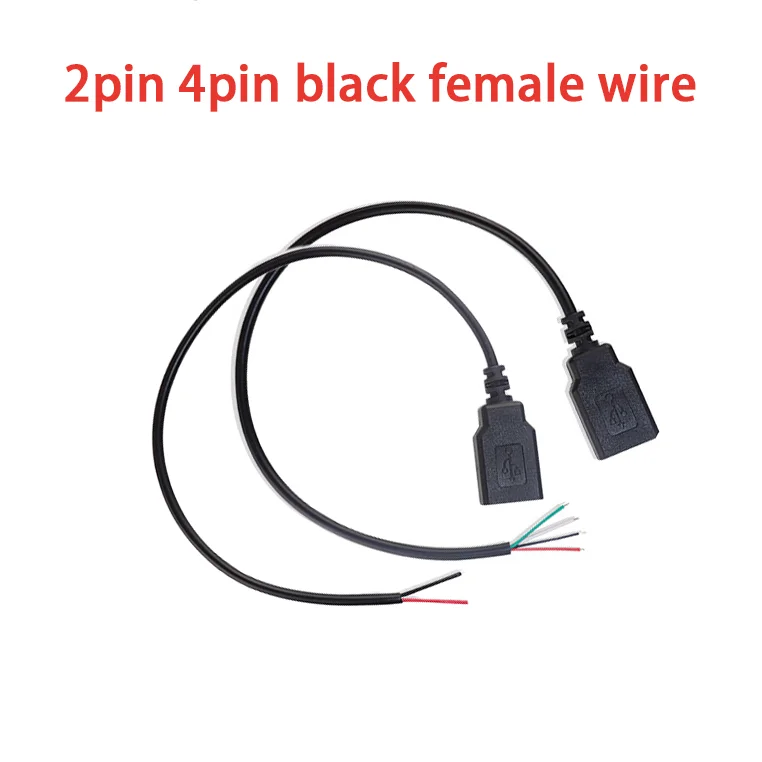 DIY 5V  Power Supply Cable 2 Pin USB  Female 4 Pin Wire Jack Charger Charging Cord Extension Connector  30cm