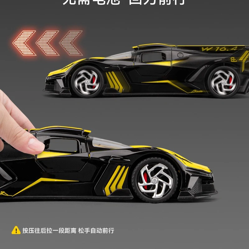 1:32 bolide modelo de carro esportivo brinquedo metal fundido música luz puxar para trás portas abertas modelos de veículos meninos presentes de aniversário