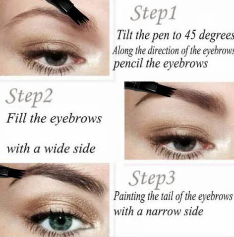 4-head eyebrow pencil, four-pointed eyebrow pencil, high pigment and easy to color, creating a natural naked look