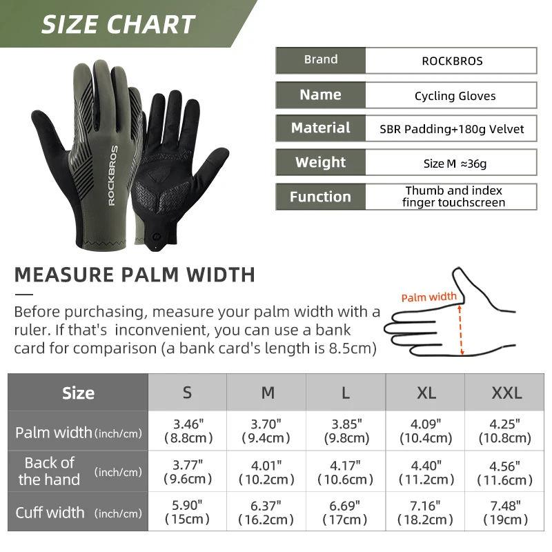 ROCKBROS 미끄럼 방지 통기성 사이클링 장갑, 용수철 여름 장갑, 터치 스크린, MTB 도로 자전거, 달리기 피트니스 체육관 모터 장갑