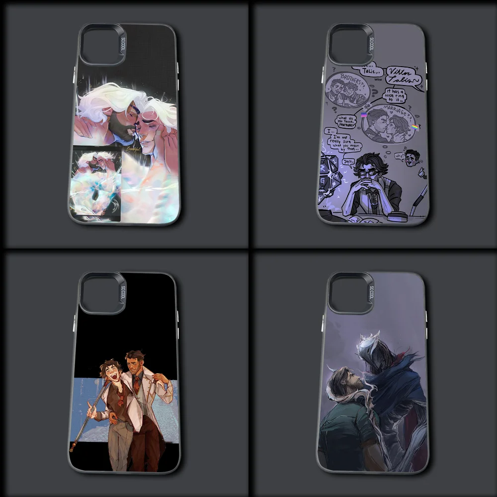 J-Jayce Love Viktor Arcane Phone Case For iPhone 16,15,14,13,12,11,Mini,Pro,MAX Gray Drop Matte Shockproof Soft Cover