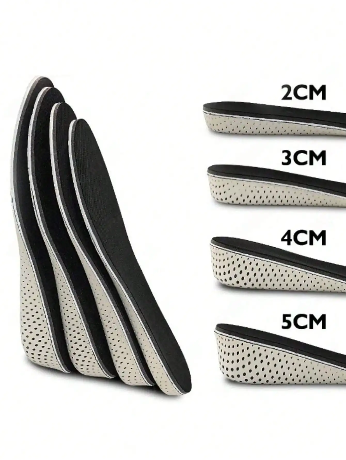 2/3/4/5cm Invisible Height Increasing Insoles, EVA Memory Foam Heel Lift Inserts For Men & Women SX25080162469445562