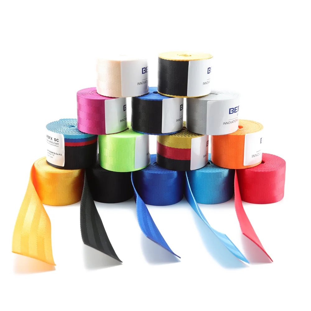 3.6M Seat Belt Retractable Nylon Webbing Strength Polyester Seat Lap Safety Strap 4.8cm width