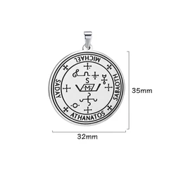 Teamer King of Solomon Pendant Archangel Michael Sigil Pendants Protection Courage Power Strength Amulet Stainless Steel Jewelry