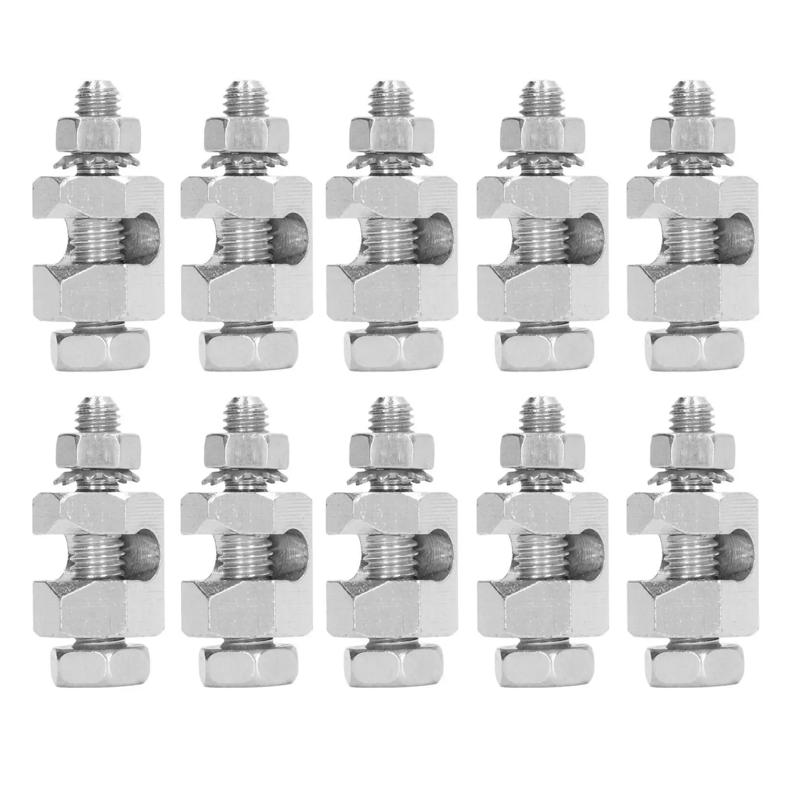 

10PC Hex Copper Grounding Cable Clamps for pv Module Protection - Essential Installation Accessories