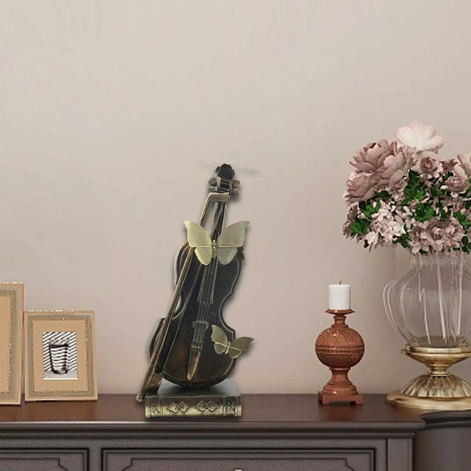 

Violin Sculpture Resin Figurine Classic Home Decoration Table Centerpiece