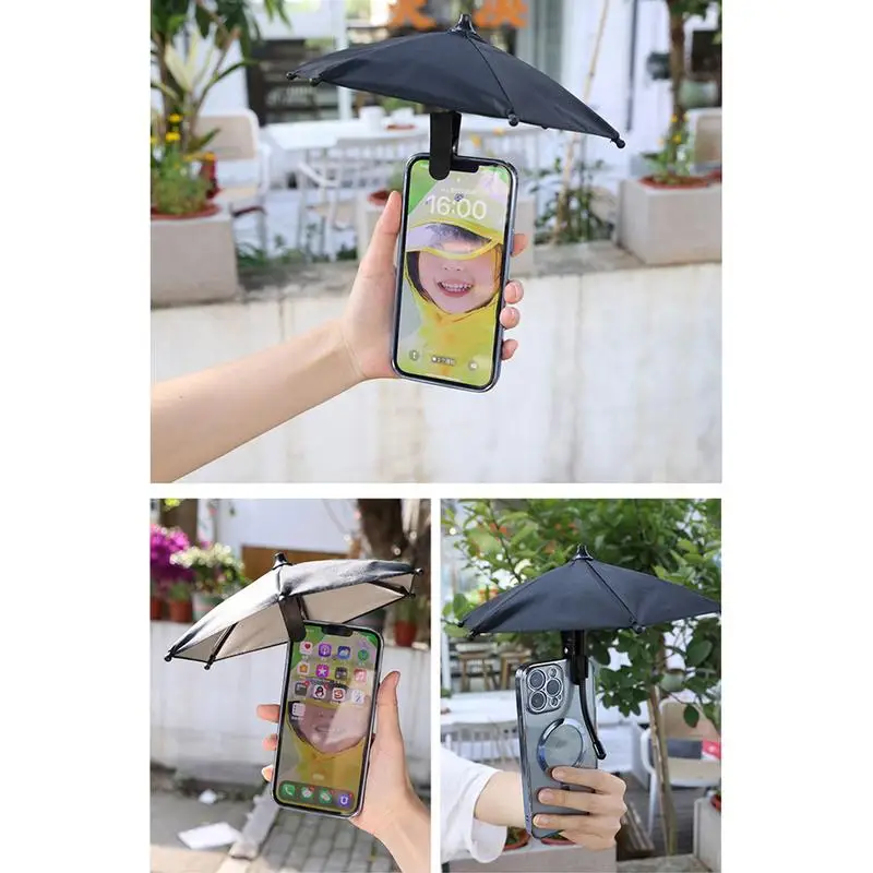 Phone Shade Umbrella Sun Shade Phone Holder Stand Shield Adjustable 360 Rotatable Desktop Phone Holder Sun Shade Cover Phone