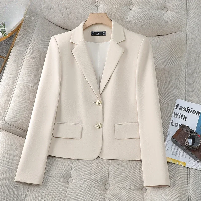 

Женская куртка, шикарная, элегантная, универсальная, повседневная, для офисной работы, однотонная, шикарная, на одной пуговице, деловой дизайн, модная куртка, топ