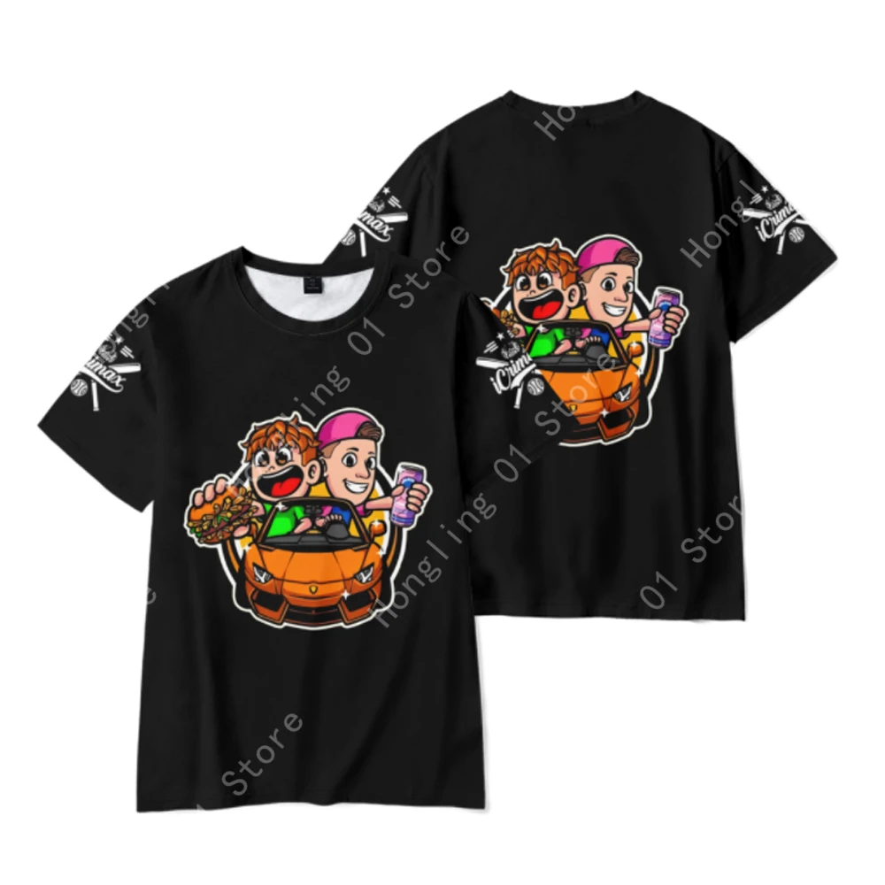 

2025 new Icrimax Burgerpommes Short sleeved T shirt Gradient color Tops Anime ComfortableTshirt Boys girlsTees Tops Oversized
