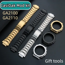GA2100 GA2110 Metal strap+case For CasiOak GA-2100 GA-2110 Mod kit stainless steel Watchband Bezel G-SHOCK GA2100 strap 2110 Set