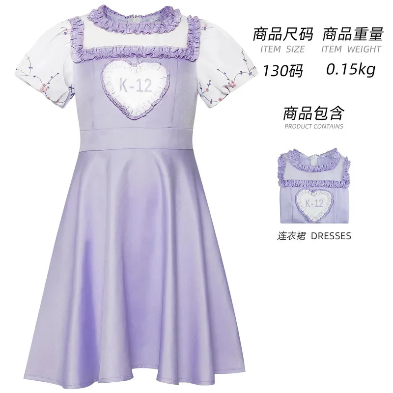 Filme K-12 vestido melanie martinez crianças cosplay traje k12 rosa roxo vestido meninas roupa fantasia festa de aniversário de halloween roupas