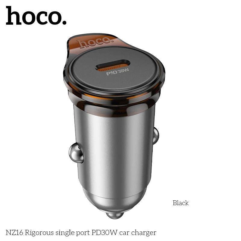 HOCO 30W mini Car Charger Fast Charging For iPhone 16 Pro QC3.0 Mini PD USB Type C Car Mobile Phone Charger For Xiaomi Samsung