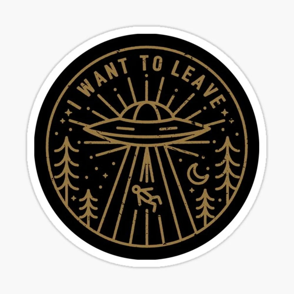 I Want To Leave - Pocket Sticker for Laptop Decor Bedroom Car Cute Cartoon Art Fashionable Public Suitcase