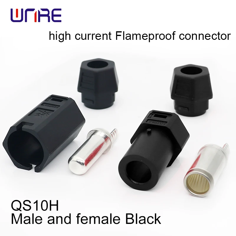 QS10H 180A Ultra-High Power Flameproof Connector Silver-Plated Brass UL94-V0 for Chargers/Industrial Lasers/Electrified Aviation