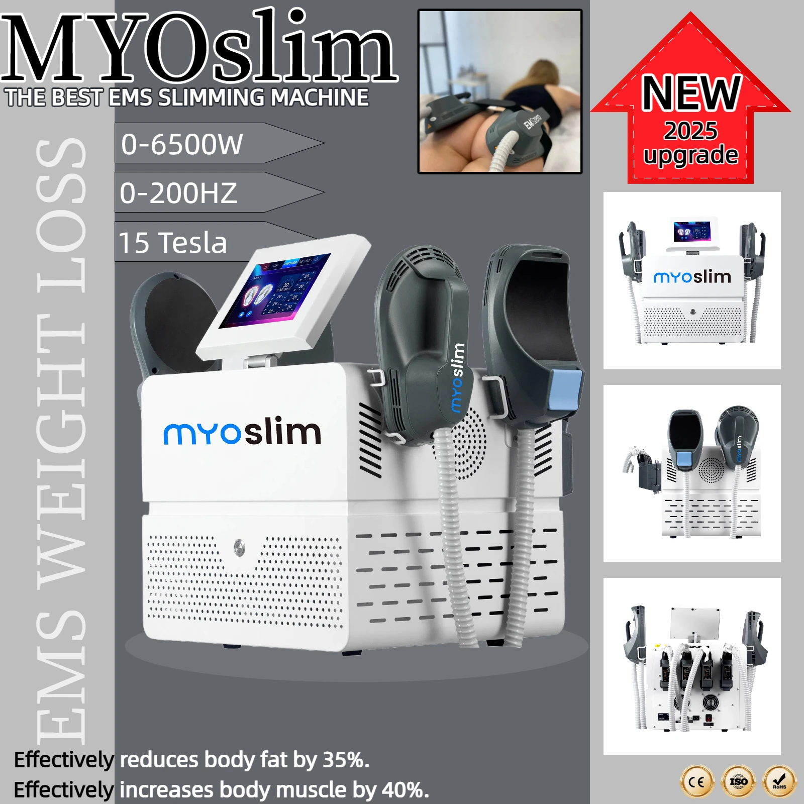 Myoslim Adelgazamiento Coral Esculpido Enlargement Esculpida Hi-Emt 200HZ Elimination Of Muscle Electromagnetic Waves 4 Times